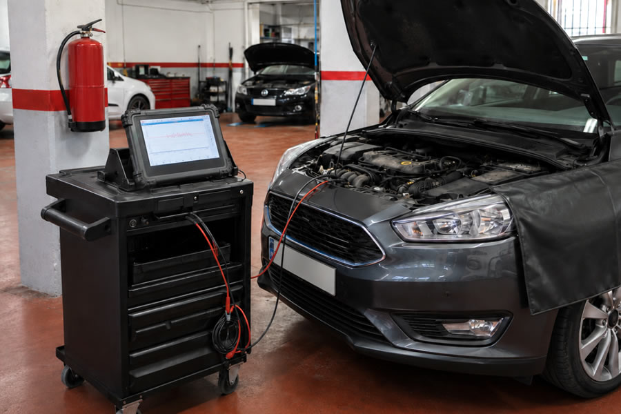 Zona de diagnosis y mantenimiento de vehiculos